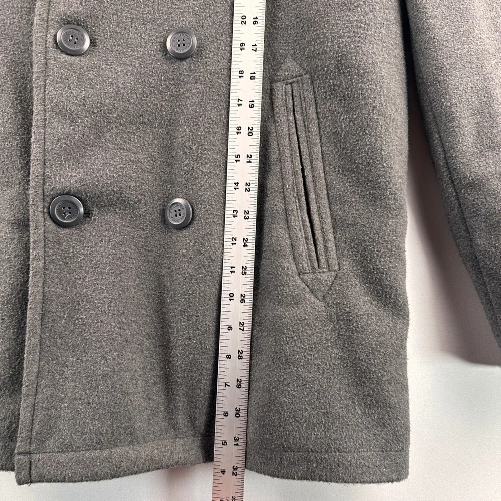 Columbia Double Breasted Peacoat‎ Jacket Mens Medium L Gray Fleece Heavyweight